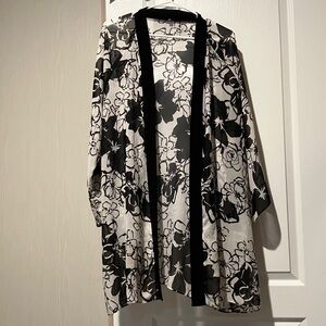 Tiana B. Black and White Floral Swim Coverup